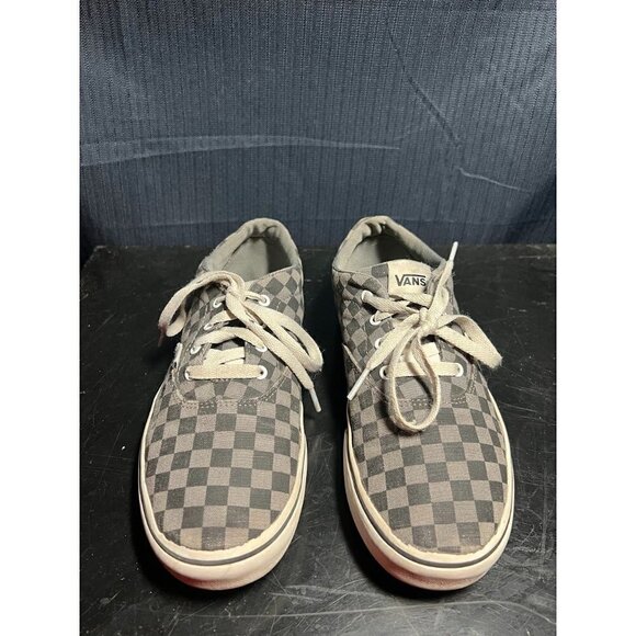 Vans Grade School Grey Checkered Board Pattern Low Lace Up Sneakers Size 5Y - Picture 2 of 6